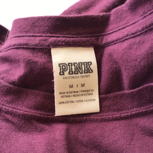 PINK VICTORIAS SECRET OVERSIZED SEQUIN LONG SLEEVE TEE SHIRT MEDIUM - Picture 8 of 13